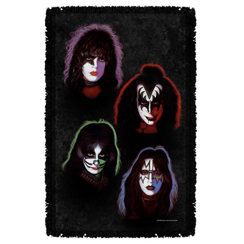 KISS Solo Heads Woven Tapestry Throw Blanket
